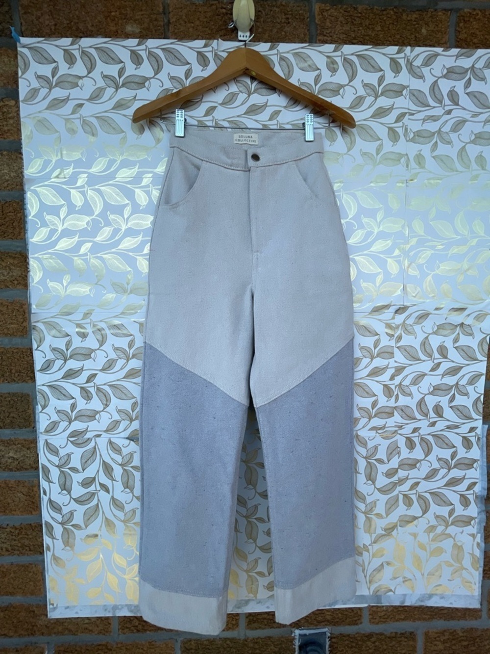 Soluna Collective Colorblock Canvas Pants Size 0 High Rise Lagenlook Gorpcore